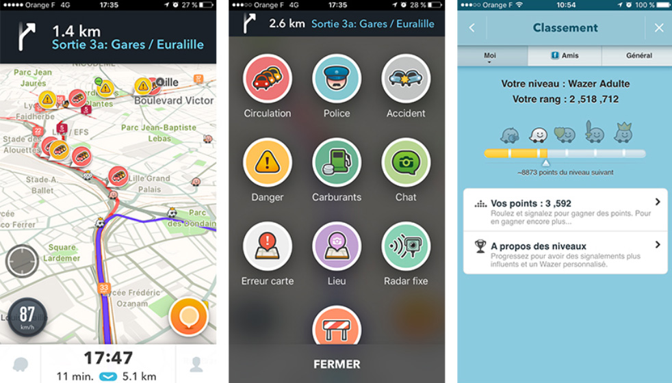 Application Waze jeu